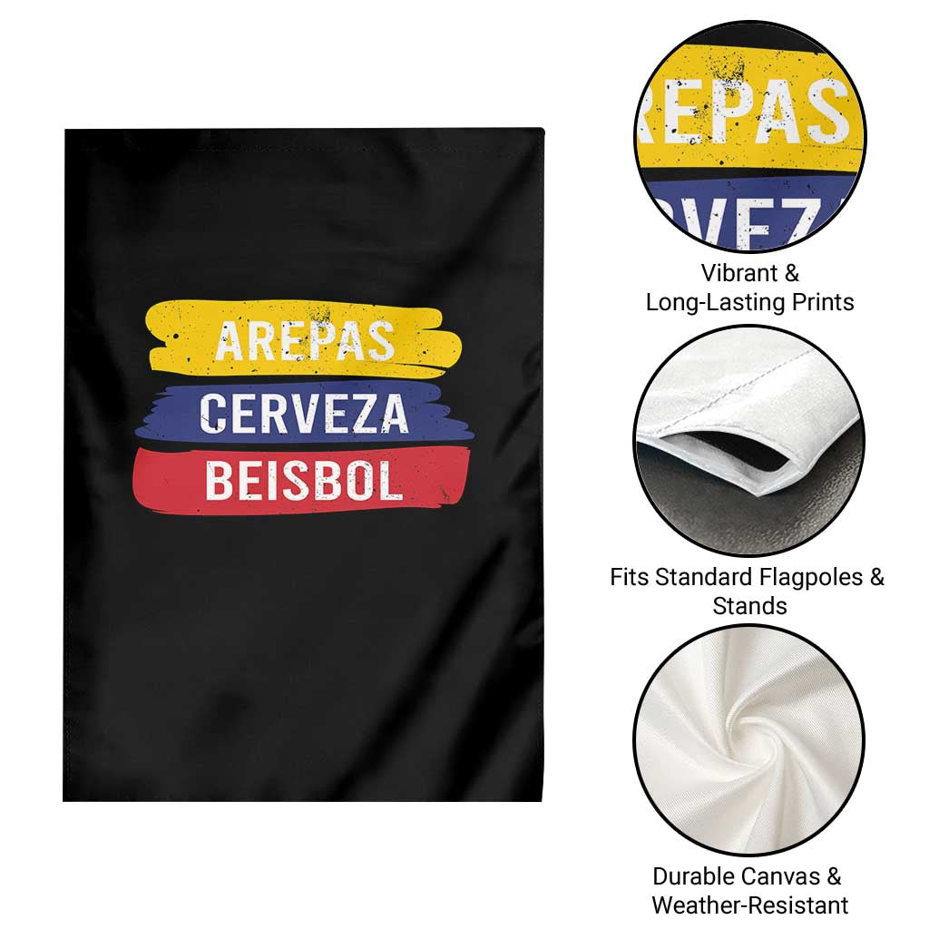 Arepas Cerveza Beisbol Venezuela Things Garden Flag Funny Latino Food Beer and Baseball Pride TS02 Print Your Wear