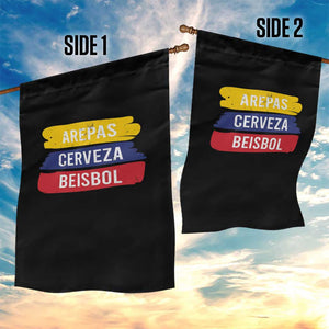 Arepas Cerveza Beisbol Venezuela Things Garden Flag Funny Latino Food Beer and Baseball Pride TS02 Print Your Wear