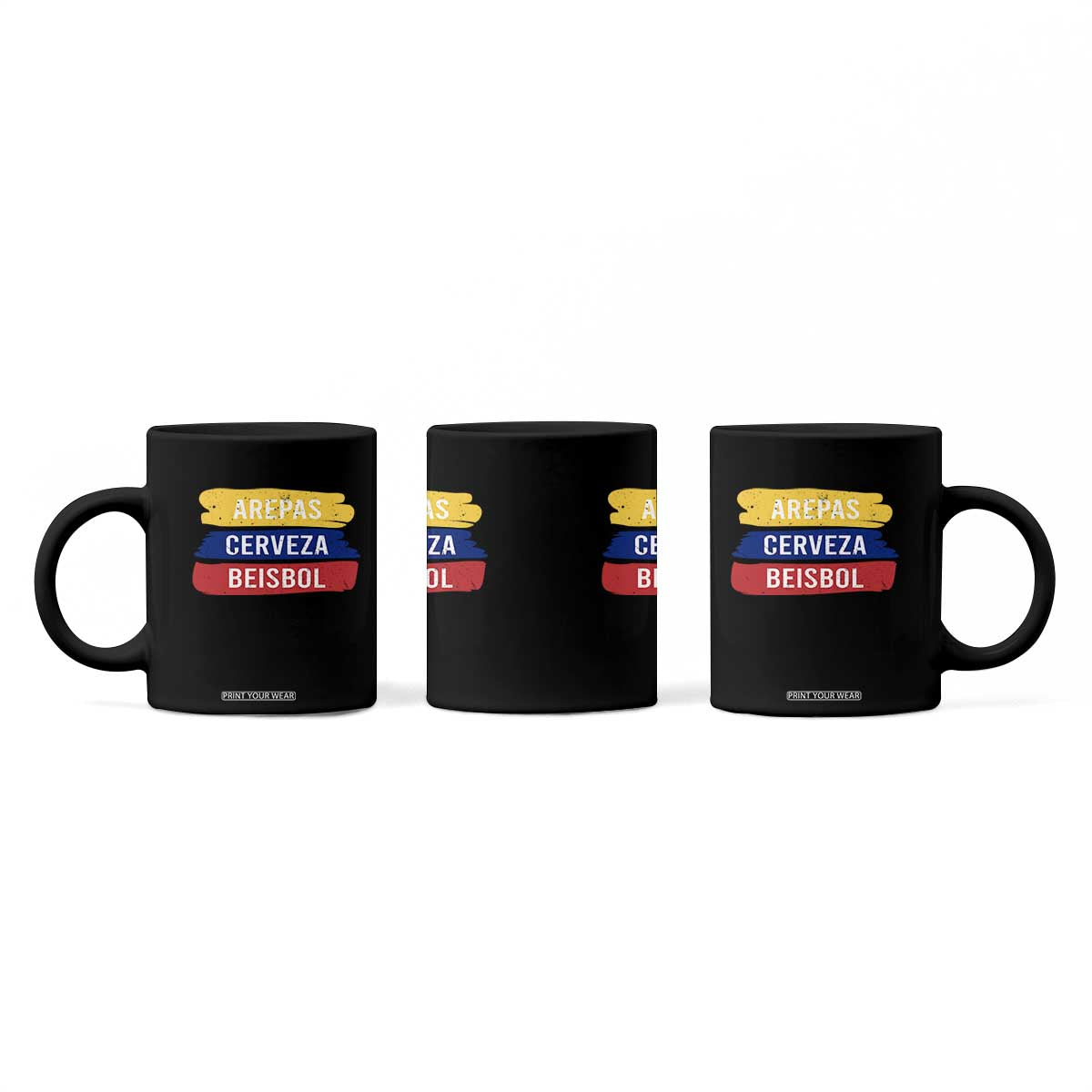 Arepas Cerveza Beisbol Venezuela Things Coffee Mug Funny Latino Food Beer and Baseball Pride TS02 Print Your Wear