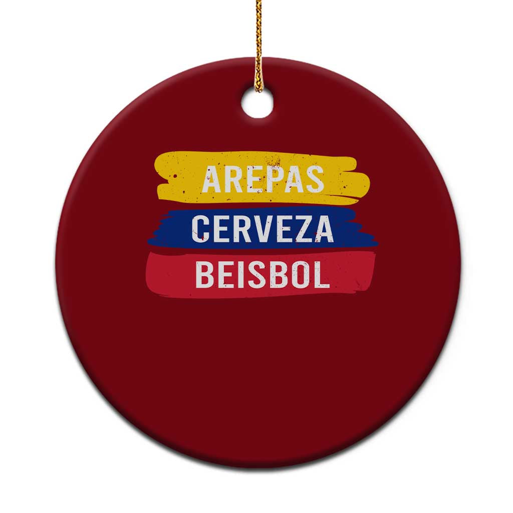 Arepas Cerveza Beisbol Venezuela Things Ceramic Ornament Funny Latino Food Beer and Baseball Pride TS02 1pc Red Print Your Wear