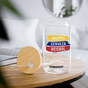 Arepas Cerveza Beisbol Venezuela Things Glass Can Funny Latino Food Beer and Baseball Pride TS02 Print Your Wear