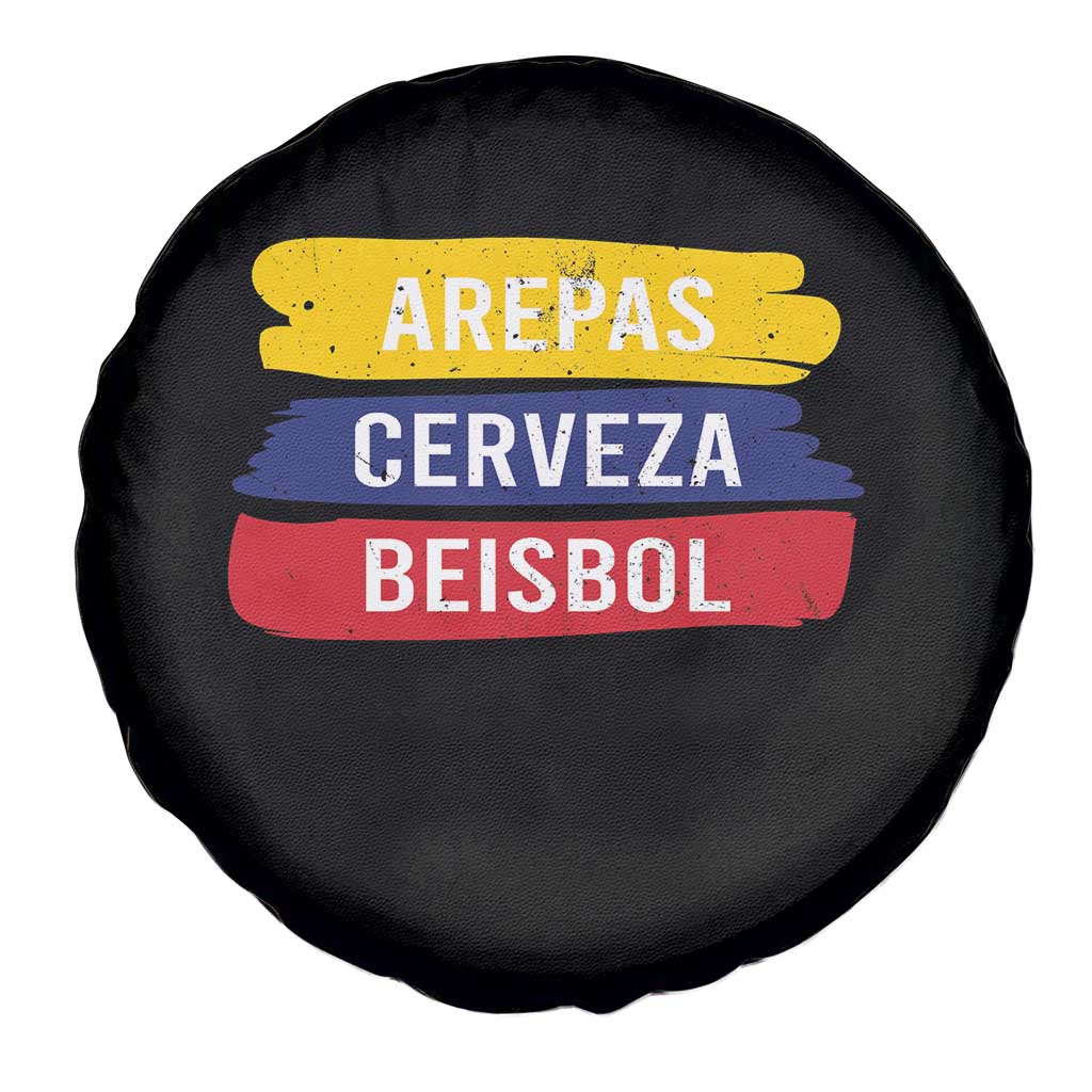 Arepas Cerveza Beisbol Venezuela Things Spare Tire Cover Funny Latino Food Beer and Baseball Pride TS02 Print Your Wear