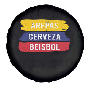 Arepas Cerveza Beisbol Venezuela Things Spare Tire Cover Funny Latino Food Beer and Baseball Pride TS02 Print Your Wear