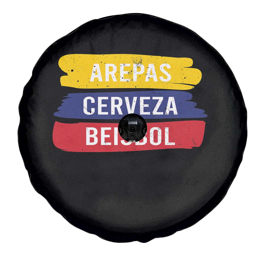 Arepas Cerveza Beisbol Venezuela Things Spare Tire Cover Funny Latino Food Beer and Baseball Pride TS02 Print Your Wear