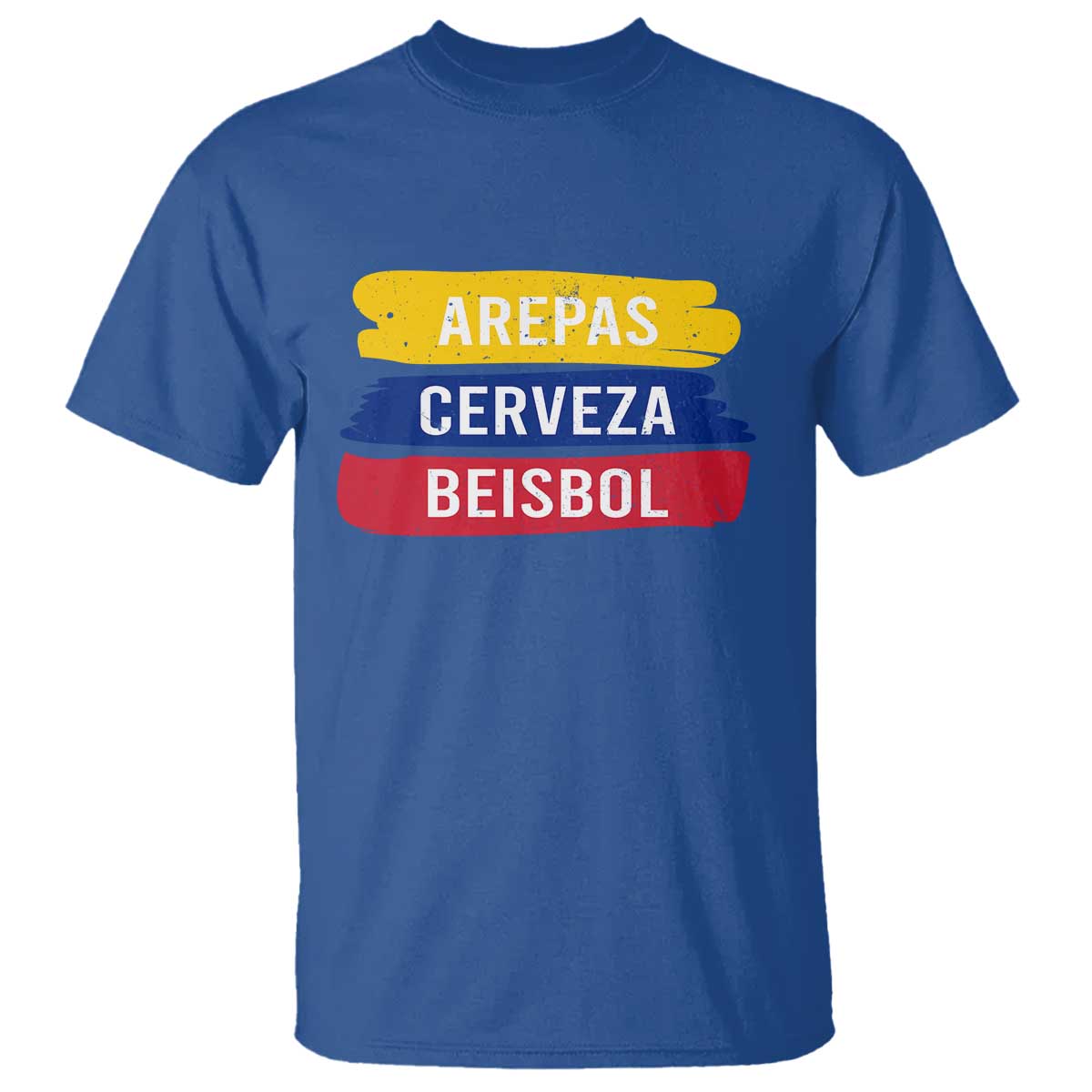 Arepas Cerveza Beisbol Venezuela Things T Shirt Funny Latino Food Beer and Baseball Pride TS02 Royal Blue Print Your Wear