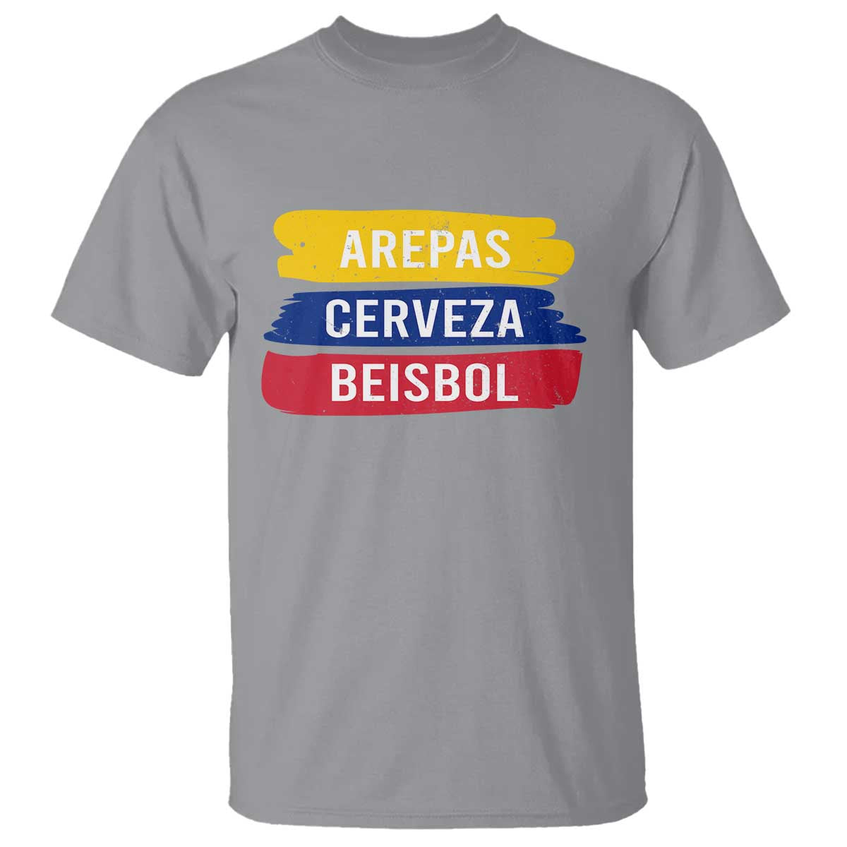 Arepas Cerveza Beisbol Venezuela Things T Shirt Funny Latino Food Beer and Baseball Pride TS02 Sport Gray Print Your Wear