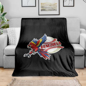 Venezuela Baseball Flying Scarlet Macaw and Ball Throw Blanket Ara Macao Guacamaya Venezuelan Pride TS02 Print Your Wear