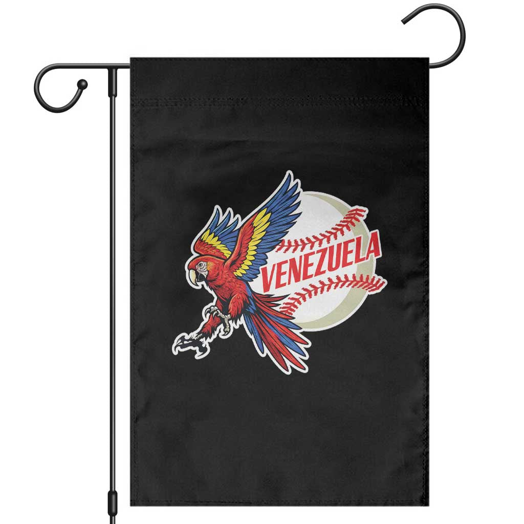 Venezuela Baseball Flying Scarlet Macaw and Ball Garden Flag Ara Macao Guacamaya Venezuelan Pride TS02 Black Print Your Wear