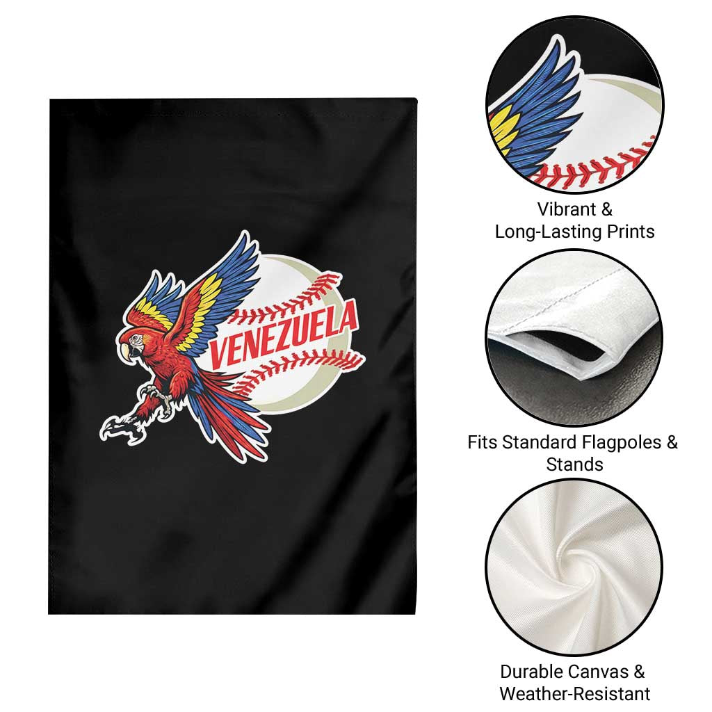 Venezuela Baseball Flying Scarlet Macaw and Ball Garden Flag Ara Macao Guacamaya Venezuelan Pride TS02 Print Your Wear