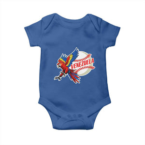 Venezuela Baseball Flying Scarlet Macaw and Ball Baby Onesie Ara Macao Guacamaya Venezuelan Pride TS02 Royal Blue Print Your Wear