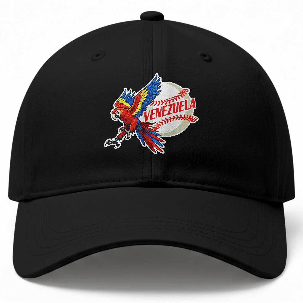 Venezuela Baseball Flying Scarlet Macaw and Ball Baseball Cap Ara Macao Guacamaya Venezuelan Pride TS02 Print Your Wear