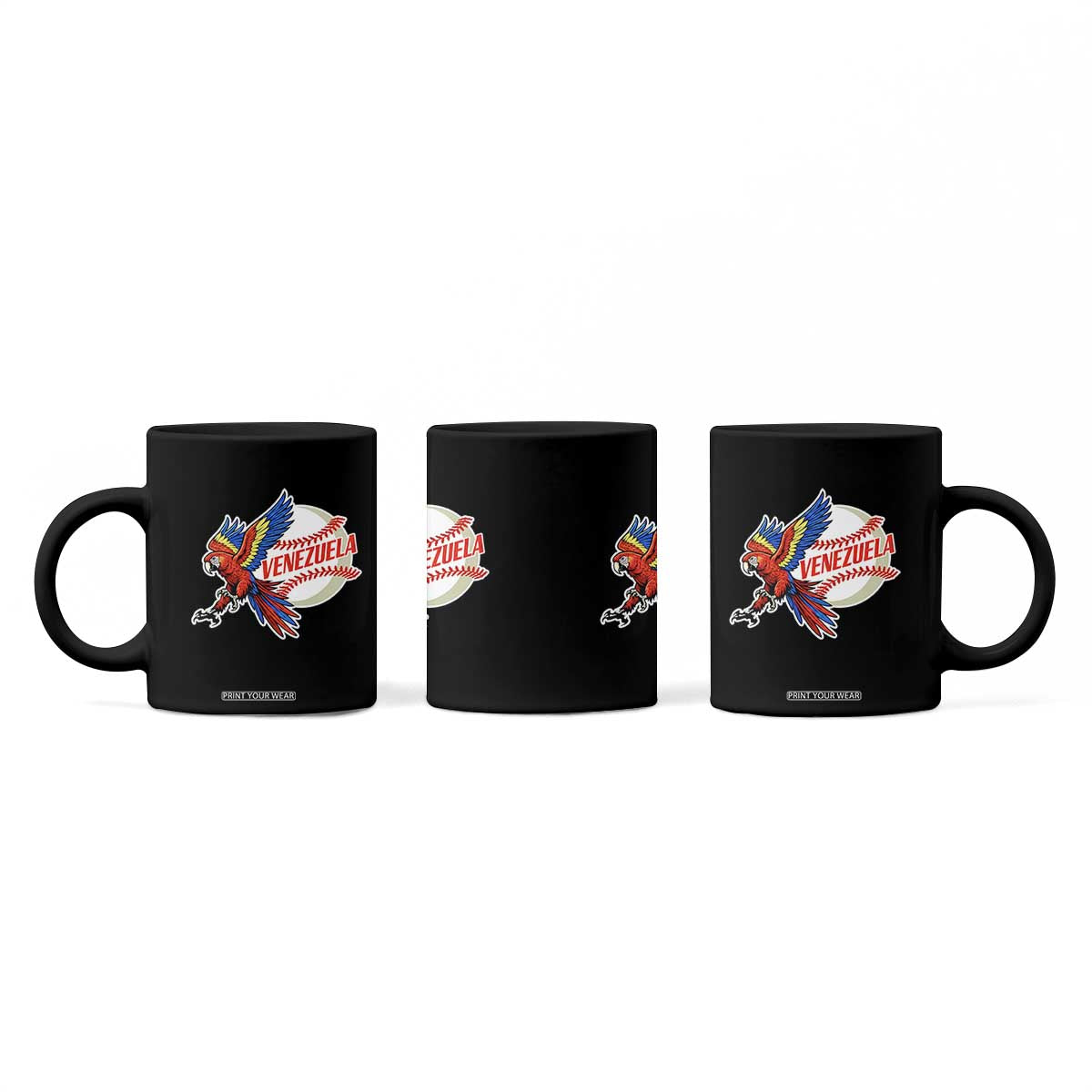 Venezuela Baseball Flying Scarlet Macaw and Ball Coffee Mug Ara Macao Guacamaya Venezuelan Pride TS02 Print Your Wear
