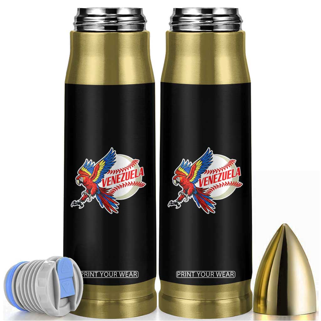 Venezuela Baseball Flying Scarlet Macaw and Ball Bullet Tumbler Ara Macao Guacamaya Venezuelan Pride TS02 Black Print Your Wear