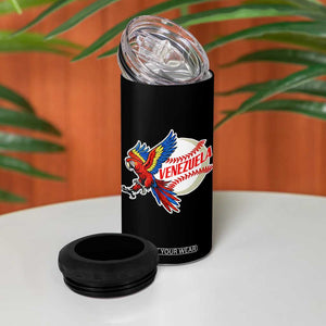 Venezuela Baseball Flying Scarlet Macaw and Ball 4 in 1 Can Cooler Tumbler Ara Macao Guacamaya Venezuelan Pride TS02 Print Your Wear