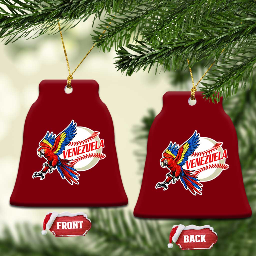 Venezuela Baseball Flying Scarlet Macaw and Ball Ceramic Ornament Ara Macao Guacamaya Venezuelan Pride TS02 Print Your Wear