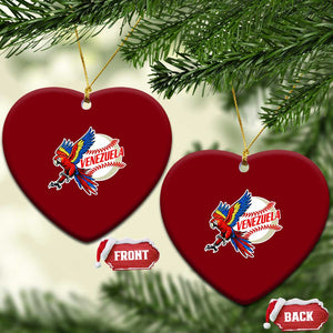 Venezuela Baseball Flying Scarlet Macaw and Ball Ceramic Ornament Ara Macao Guacamaya Venezuelan Pride TS02 Print Your Wear
