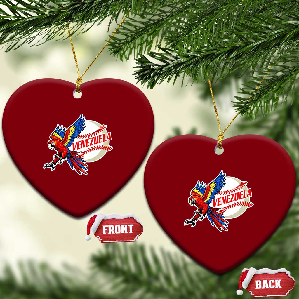 Venezuela Baseball Flying Scarlet Macaw and Ball Ceramic Ornament Ara Macao Guacamaya Venezuelan Pride TS02 Print Your Wear