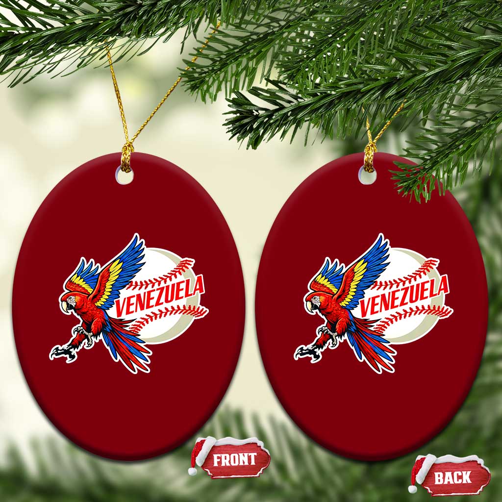 Venezuela Baseball Flying Scarlet Macaw and Ball Ceramic Ornament Ara Macao Guacamaya Venezuelan Pride TS02 Print Your Wear