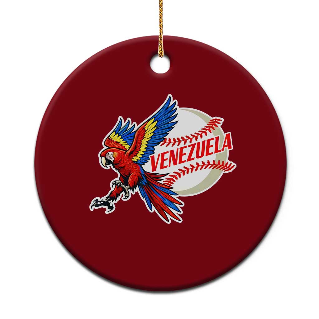 Venezuela Baseball Flying Scarlet Macaw and Ball Ceramic Ornament Ara Macao Guacamaya Venezuelan Pride TS02 1pc Red Print Your Wear