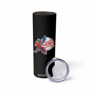 Venezuela Baseball Flying Scarlet Macaw and Ball Skinny Tumbler Ara Macao Guacamaya Venezuelan Pride TS02 Print Your Wear