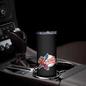 Venezuela Baseball Flying Scarlet Macaw and Ball Skinny Tumbler Ara Macao Guacamaya Venezuelan Pride TS02 Print Your Wear