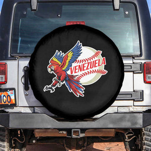 Venezuela Baseball Flying Scarlet Macaw and Ball Spare Tire Cover Ara Macao Guacamaya Venezuelan Pride TS02 No hole Black Print Your Wear