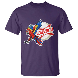 Venezuela Baseball Flying Scarlet Macaw and Ball T Shirt Ara Macao Guacamaya Venezuelan Pride TS02 Purple Print Your Wear