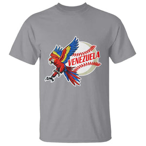 Venezuela Baseball Flying Scarlet Macaw and Ball T Shirt Ara Macao Guacamaya Venezuelan Pride TS02 Sport Gray Print Your Wear