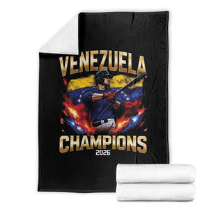 Venezuela Champions 2026 Throw Blanket Beisbol Venezuelan Pride Flag Baseball Fans TS02 Black Print Your Wear