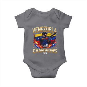 Venezuela Champions 2026 Baby Onesie Beisbol Venezuelan Pride Flag Baseball Fans TS02 Charcoal Print Your Wear