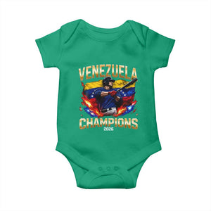 Venezuela Champions 2026 Baby Onesie Beisbol Venezuelan Pride Flag Baseball Fans TS02 Irish Green Print Your Wear