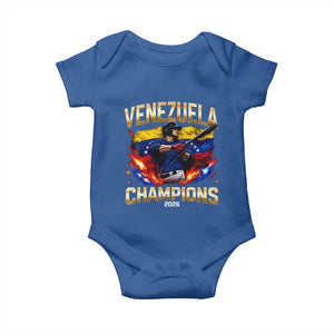 Venezuela Champions 2026 Baby Onesie Beisbol Venezuelan Pride Flag Baseball Fans TS02 Royal Blue Print Your Wear