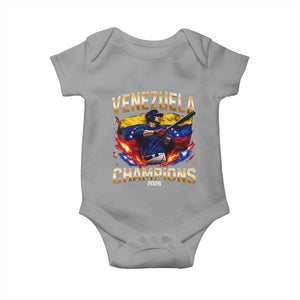 Venezuela Champions 2026 Baby Onesie Beisbol Venezuelan Pride Flag Baseball Fans TS02 Sport Gray Print Your Wear