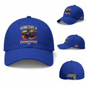 Venezuela Champions 2026 Baseball Cap Beisbol Venezuelan Pride Flag Baseball Fans TS02 Baseball Cap Universal Fit Royal Blue Print Your Wear