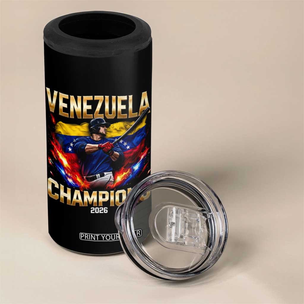 Venezuela Champions 2026 4 in 1 Can Cooler Tumbler Beisbol Venezuelan Pride Flag Baseball Fans TS02 Print Your Wear
