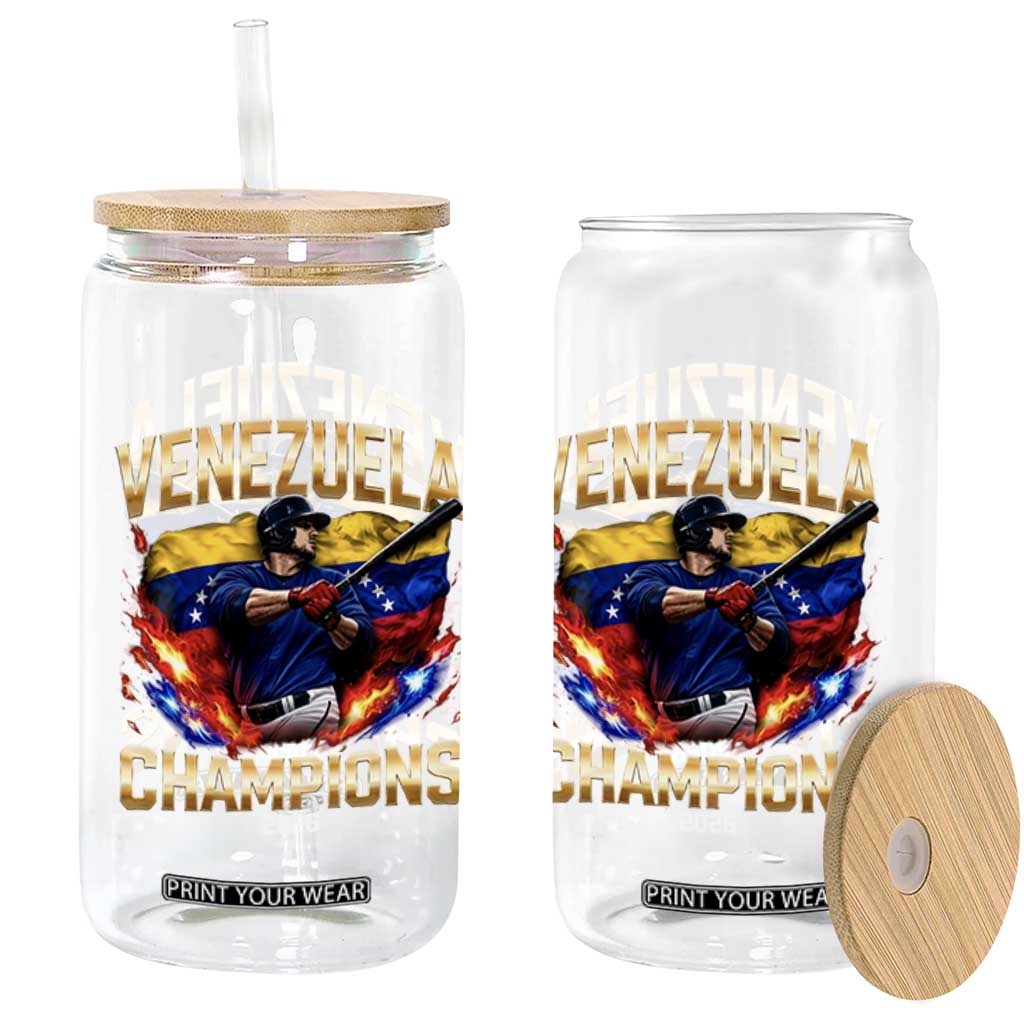 Venezuela Champions 2026 Glass Can Beisbol Venezuelan Pride Flag Baseball Fans TS02 Print Your Wear