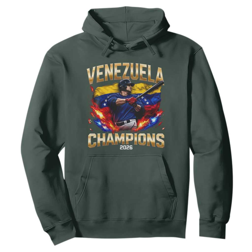 Venezuela Champions 2026 Hoodie Beisbol Venezuelan Pride Flag Baseball Fans TS02 Dark Forest Green Print Your Wear