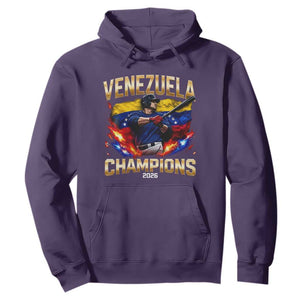Venezuela Champions 2026 Hoodie Beisbol Venezuelan Pride Flag Baseball Fans TS02 Purple Print Your Wear