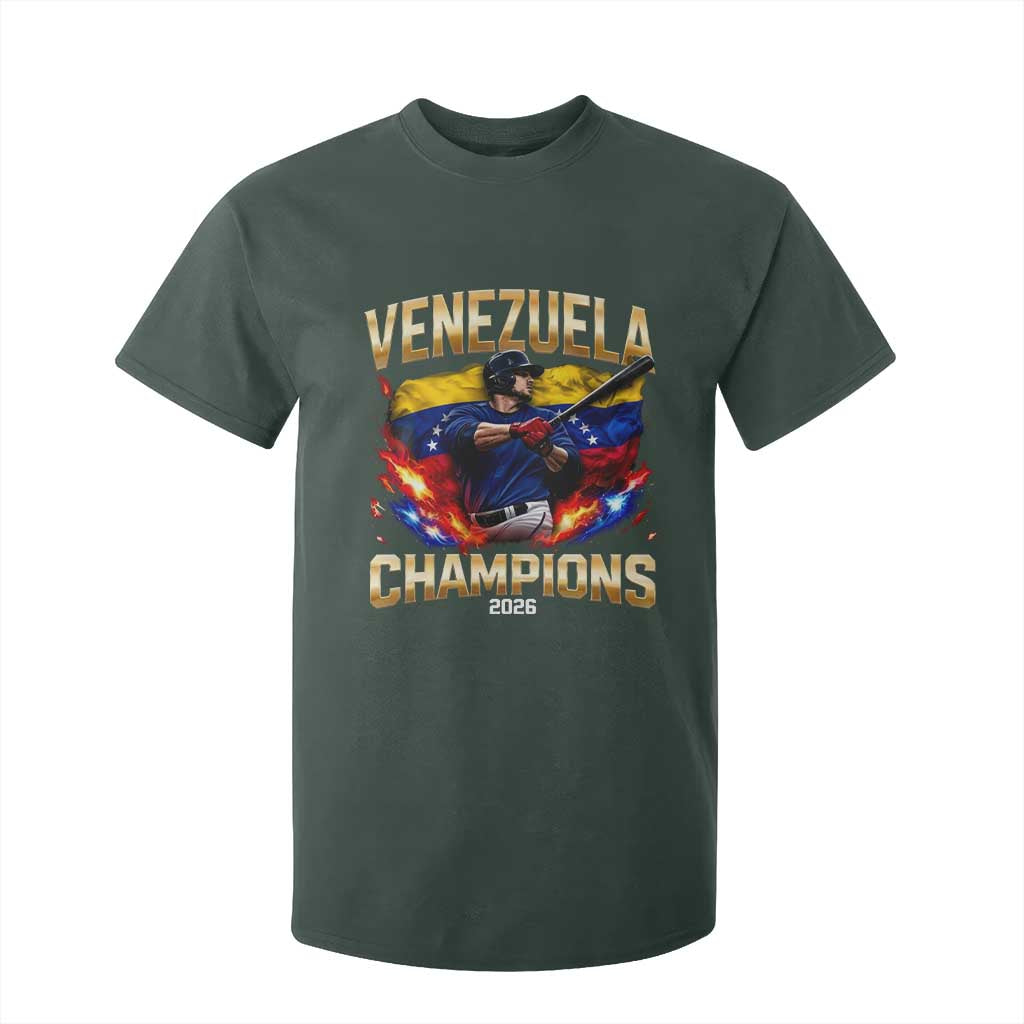 Venezuela Champions 2026 T Shirt For Kid Beisbol Venezuelan Pride Flag Baseball Fans TS02 Dark Forest Green Print Your Wear