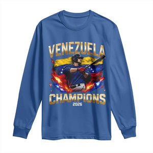 Venezuela Champions 2026 Long Sleeve Shirt Beisbol Venezuelan Pride Flag Baseball Fans TS02 Royal Blue Print Your Wear