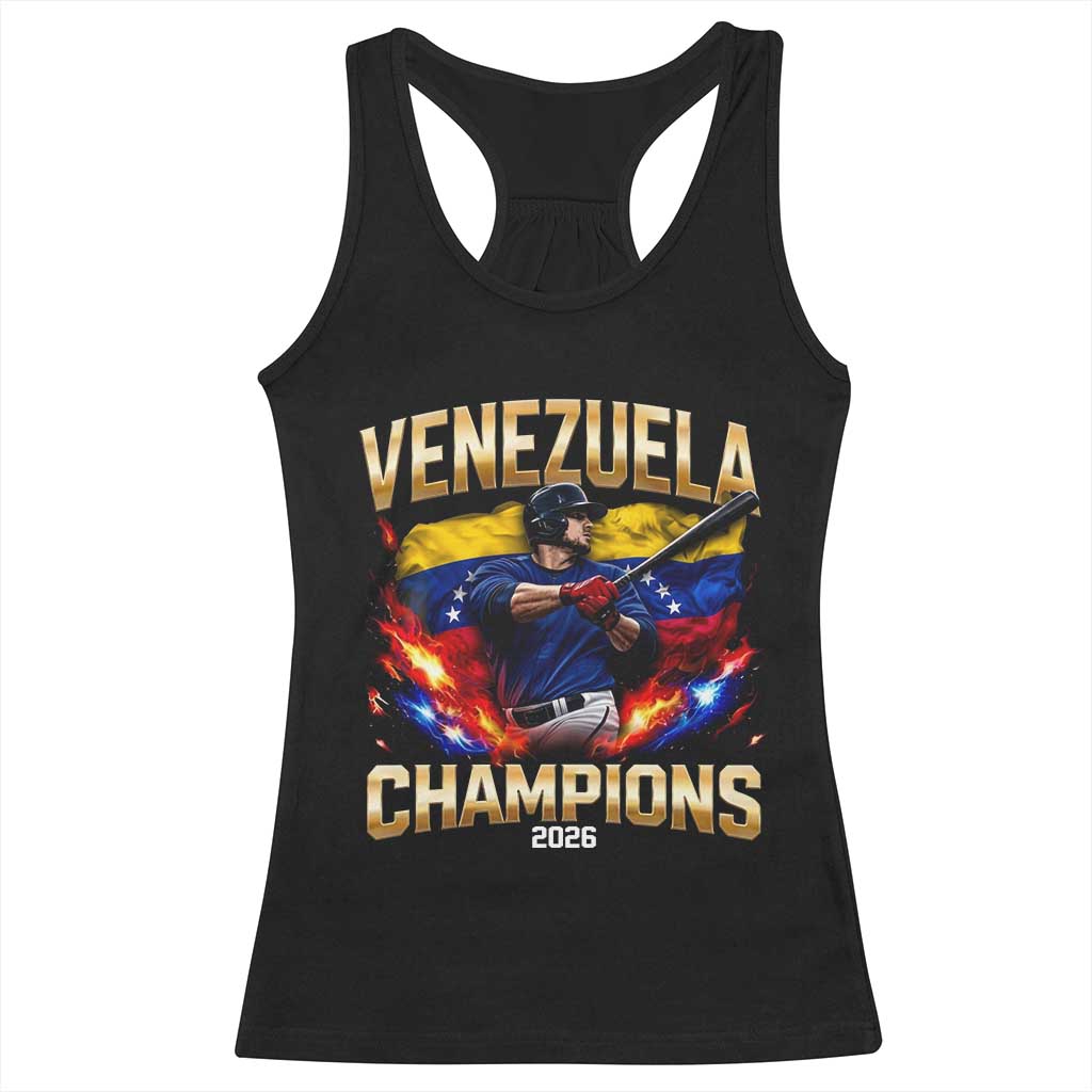 Venezuela Champions 2026 Racerback Tank Top Beisbol Venezuelan Pride Flag Baseball Fans TS02 Black Print Your Wear