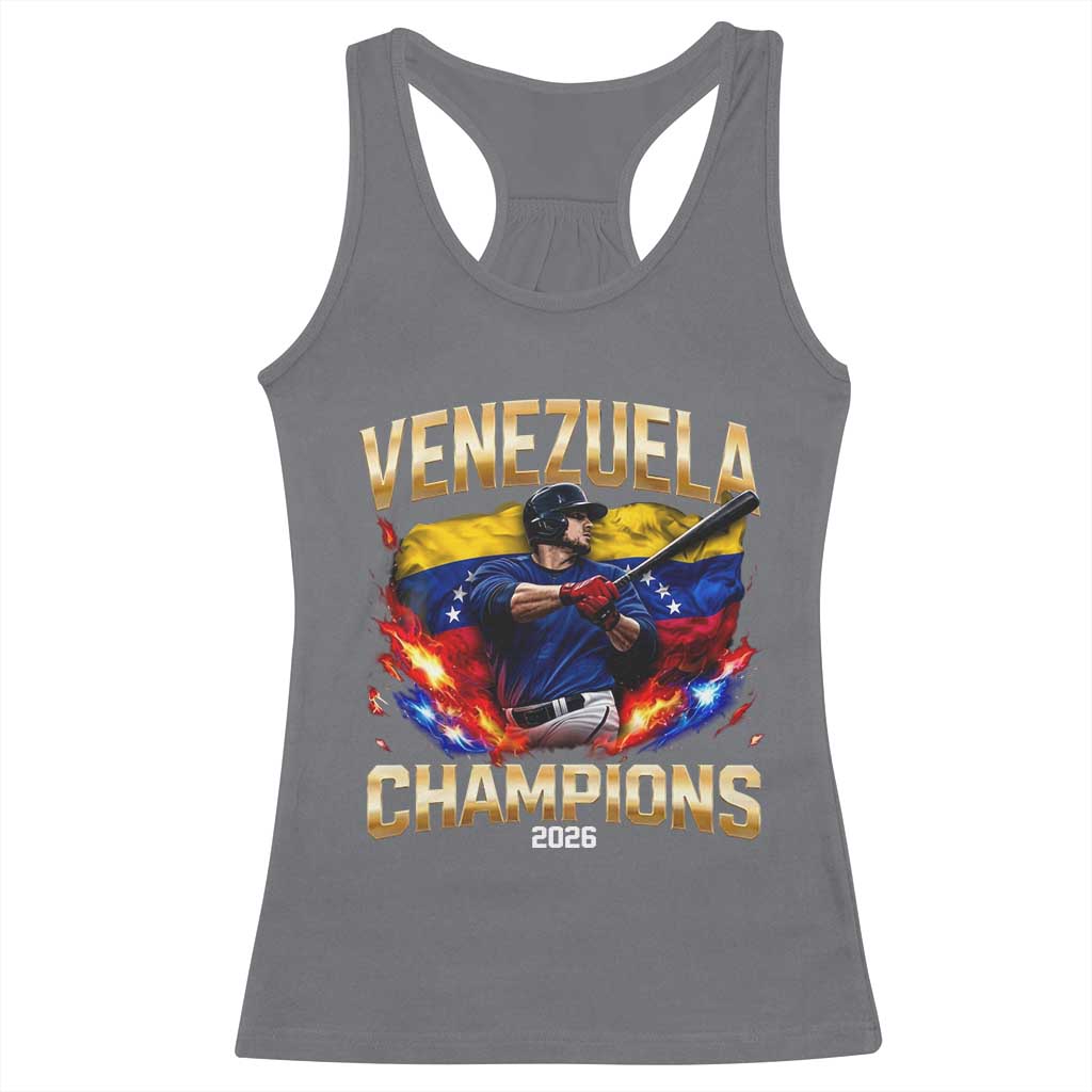 Venezuela Champions 2026 Racerback Tank Top Beisbol Venezuelan Pride Flag Baseball Fans TS02 Charcoal Print Your Wear