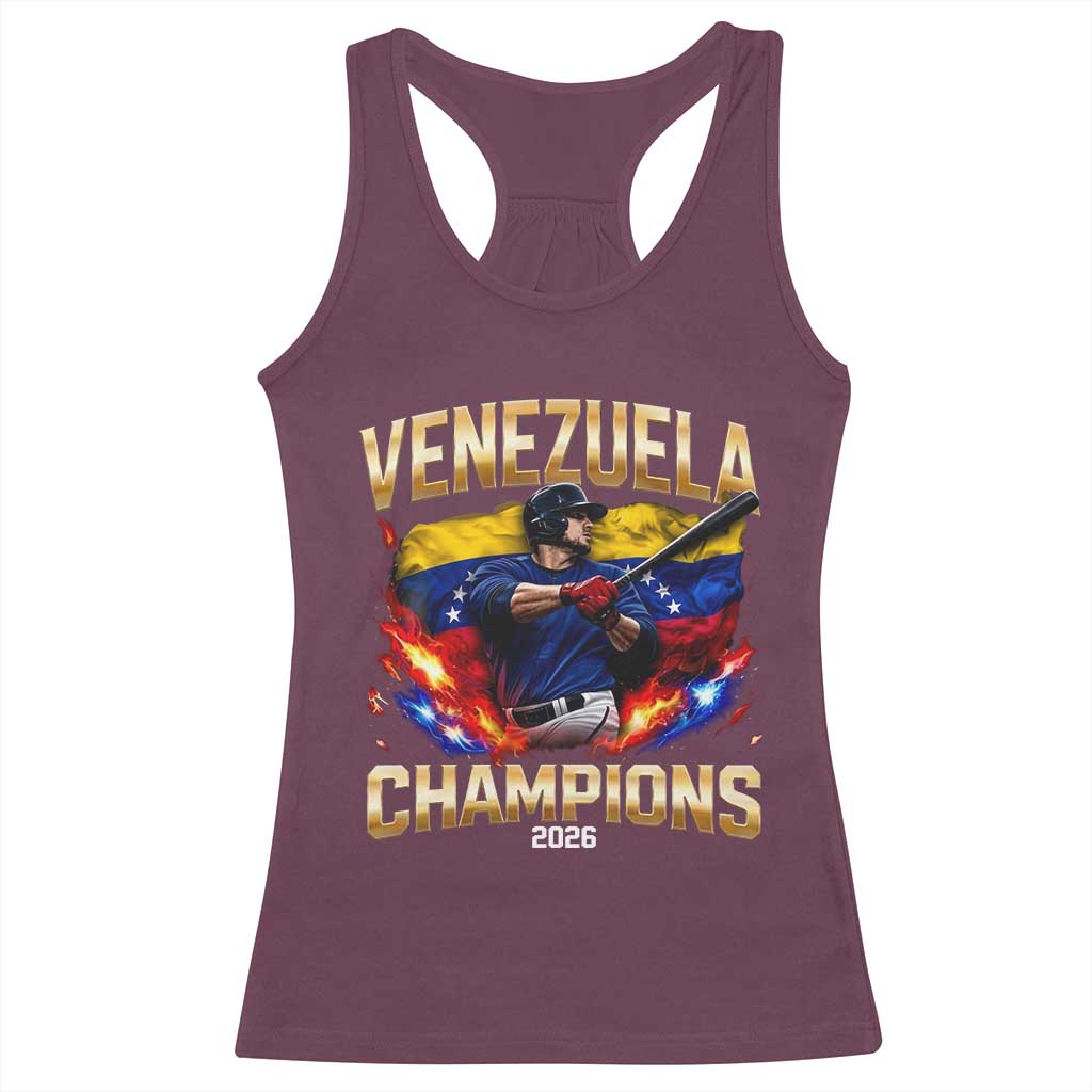 Venezuela Champions 2026 Racerback Tank Top Beisbol Venezuelan Pride Flag Baseball Fans TS02 Maroon Print Your Wear