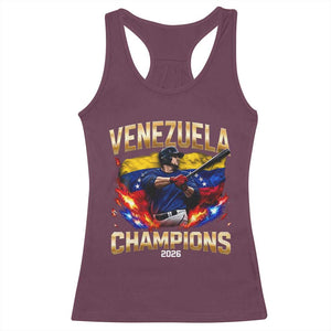 Venezuela Champions 2026 Racerback Tank Top Beisbol Venezuelan Pride Flag Baseball Fans TS02 Maroon Print Your Wear
