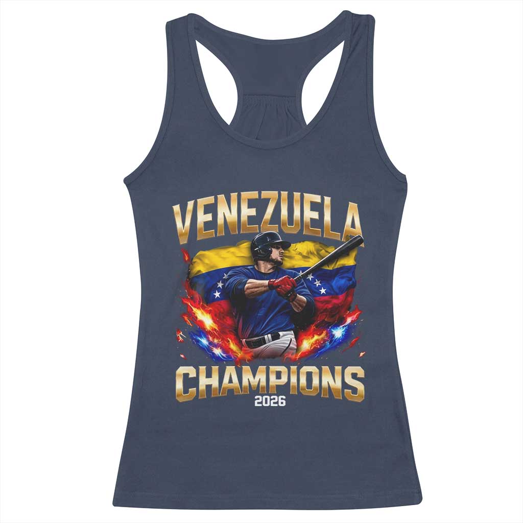 Venezuela Champions 2026 Racerback Tank Top Beisbol Venezuelan Pride Flag Baseball Fans TS02 Navy Print Your Wear
