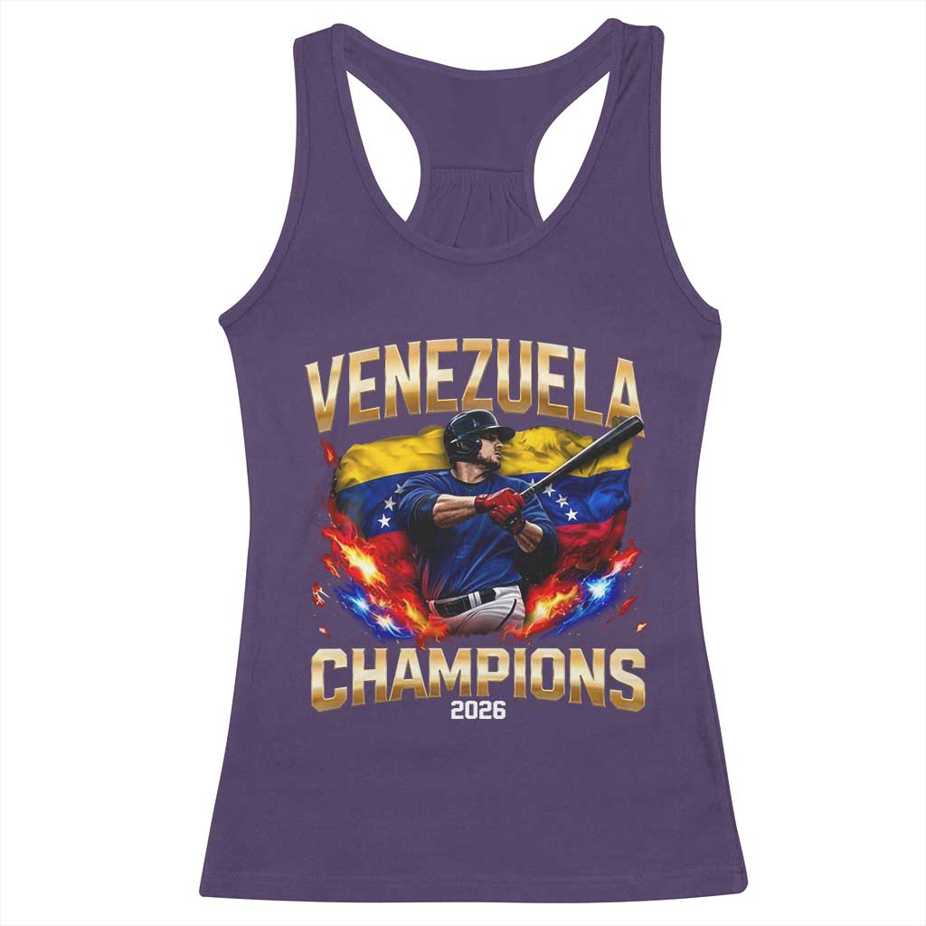 Venezuela Champions 2026 Racerback Tank Top Beisbol Venezuelan Pride Flag Baseball Fans TS02 Purple Print Your Wear