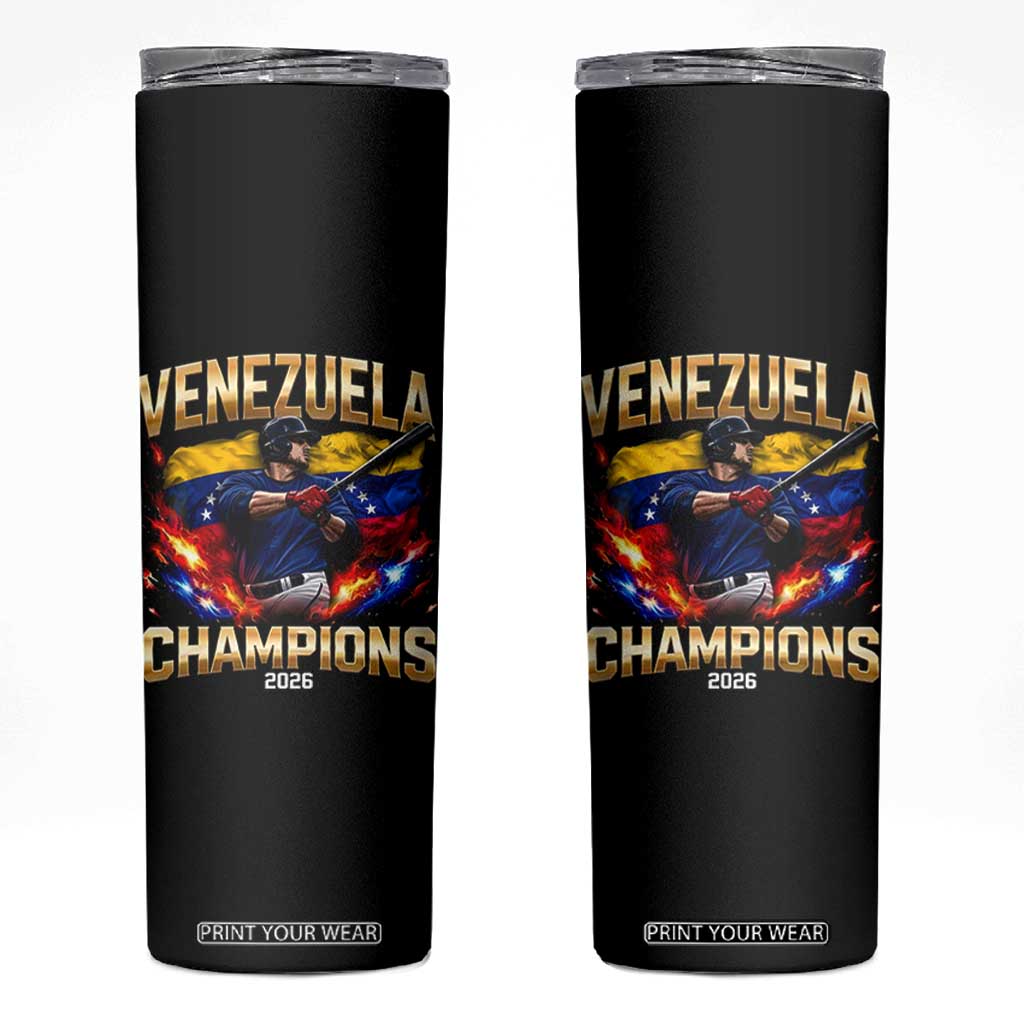 Venezuela Champions 2026 Skinny Tumbler Beisbol Venezuelan Pride Flag Baseball Fans TS02 Black Print Your Wear