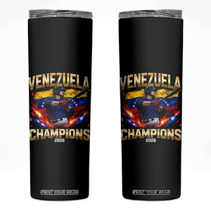 Venezuela Champions 2026 Skinny Tumbler Beisbol Venezuelan Pride Flag Baseball Fans TS02 Black Print Your Wear