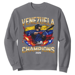Venezuela Champions 2026 Sweatshirt Beisbol Venezuelan Pride Flag Baseball Fans TS02 Charcoal Print Your Wear