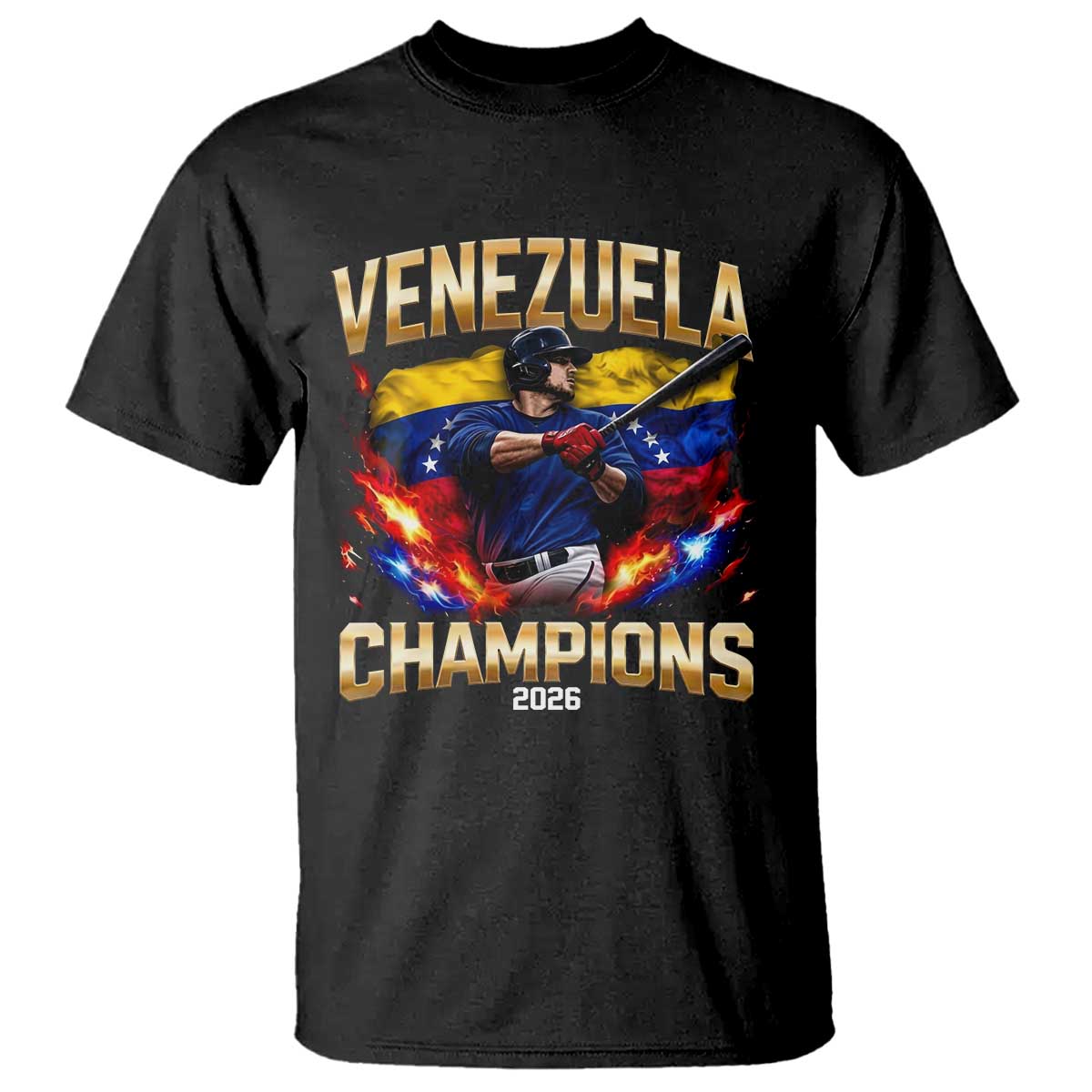 Venezuela Champions 2026 T Shirt - Beisbol Venezuelan Pride Flag - Baseball Fans TS02 Black Print Your Wear